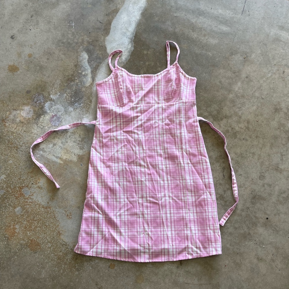 Pink Plaid brandy melville dress